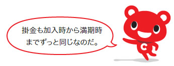 掛け金も加入時から満期時までずっと同じなのだ。